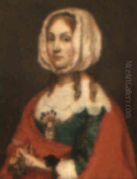 Portrait Of A Lady Wearing A Cloak Oil Painting by Gillis van Tilborgh the Elder