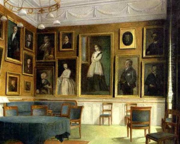 Interior Fra Heiberg-foyeren I Det Kgl. Teater Oil Painting by Christian Tilemann-Petersen