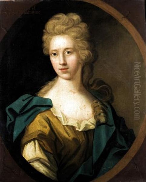 Portrait Of A Lady, (anne, Daughter Of Alexander, 6th Lord Elphinstone?) Oil Painting by Henry Tilson