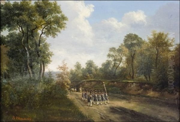 Sotilaita Muodostelmassa Oil Painting by Vasili Fiedorovivh Timm