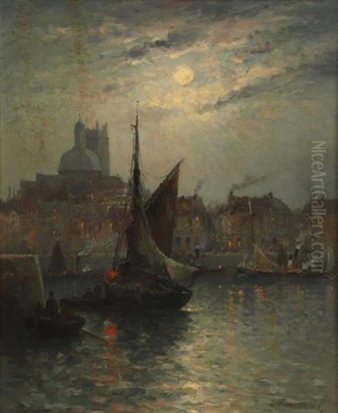 Port La Nuit Oil Painting by Louis Etienne Timmermans