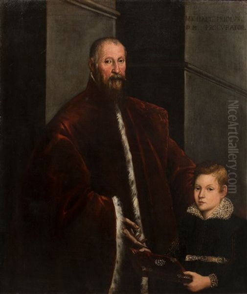 Portrait Of The Venetian Procurator Michele Priuli Oil Painting by Domenico Tintoretto