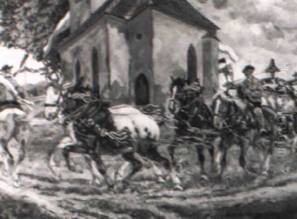 Leonhardifahrt In Fischbachau Oil Painting by Albin Tippmann