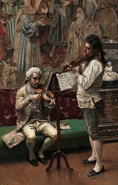 The Concert Oil Painting by Fernando Tirado Y Cardona
