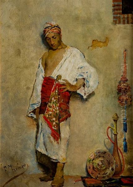 Personaje Orientalista Oil Painting by Fernando Tirado Y Cardona