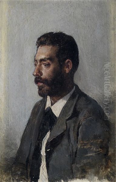 Retrato De Emilio Sanchez Perrier Oil Painting by Fernando Tirado Y Cardona