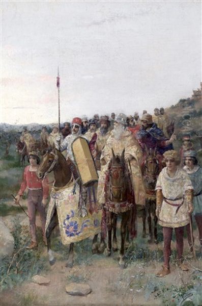Los Cruzados Oil Painting by Fernando Tirado Y Cardona