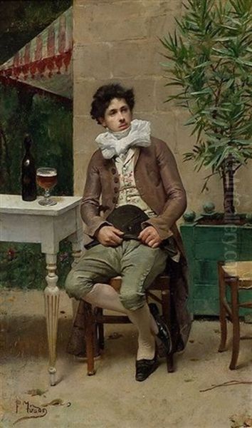 Taking Refreshment Oil Painting by Fernando Tirado Y Cardona