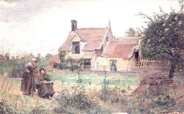 Pintora Tomando Apuntes Del Natural Oil Painting by Fernando Tirado Y Cardona