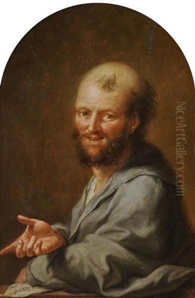 Portrait Of The Greek Philosopher Democritus Oil Painting by Johann Heinrich Tischbein the Elder