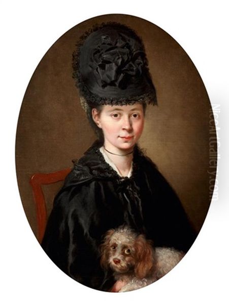 Portrait De Femme Tenant Un Chien Oil Painting by Johann Heinrich Wilhelm Tischbein I