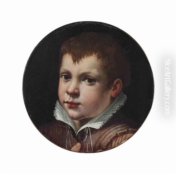 Portrait Of A Boy, Traditionally Identified As Francesco Maria I Della Rovere (1490-1538), Duke Of Urbino Oil Painting by Santi Di Tito