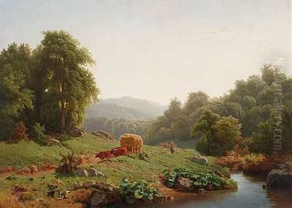 Heimkehr Von Der Ernte Oil Painting by Jacobus Nicolaas Tjarda Van Stachouwer