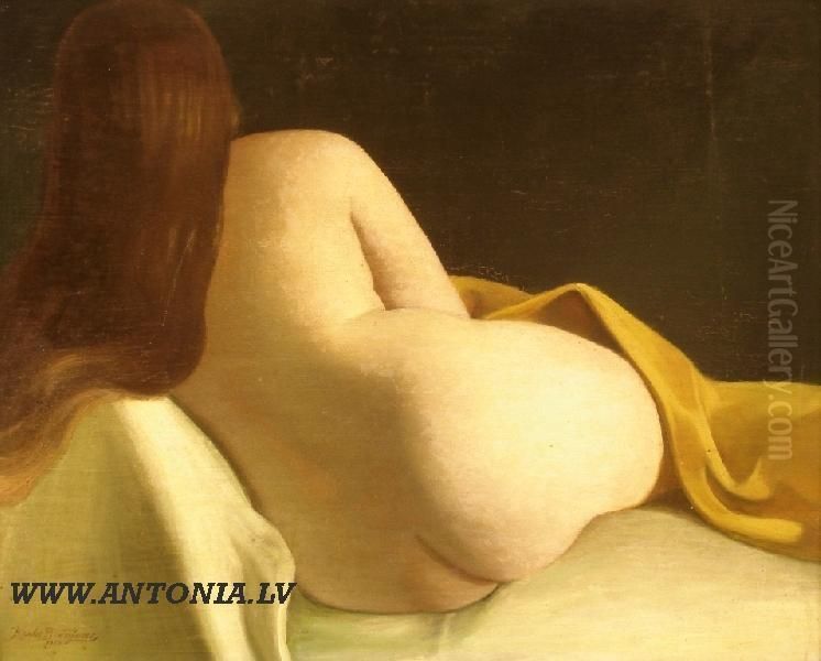 The Nude Oil Painting by Karlis Brencens