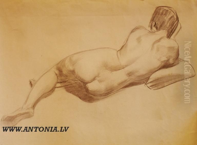 Nude Oil Painting by Karlis Brencens