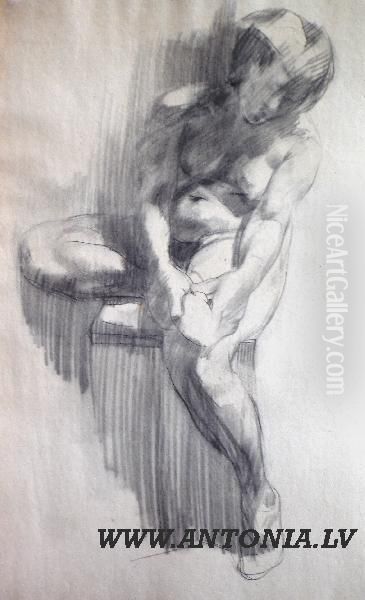 Nude Oil Painting by Karlis Brencens