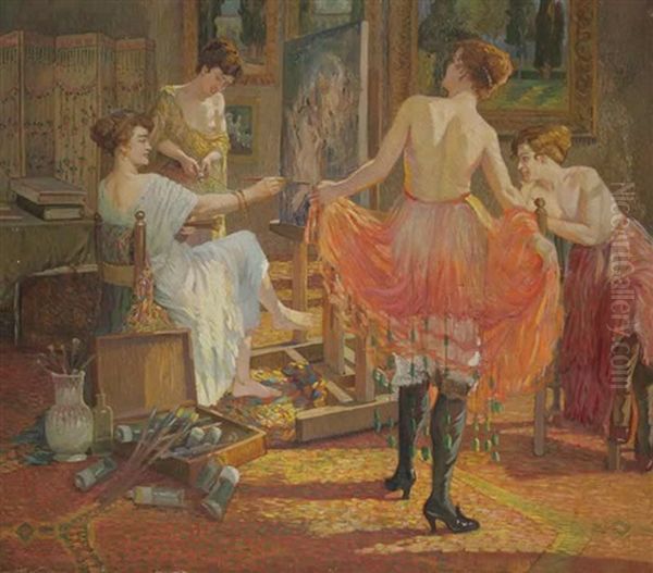 In The Painter's Studio Oil Painting by Virginia Tomescu-Scrocco