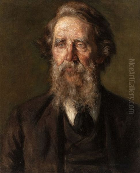 Portrait Of An Elderly Bearded Man Oil Painting by Frank Hector Tompkins