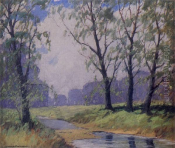 Old Willows Oil Painting by James Topping
