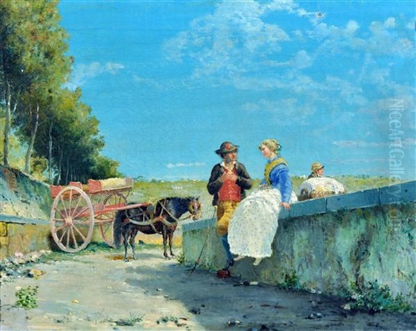 Corteggiamento Oil Painting by Francesco Saverio Torcia