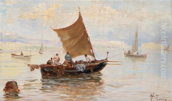 Mergellina Oil Painting by Francesco Saverio Torcia