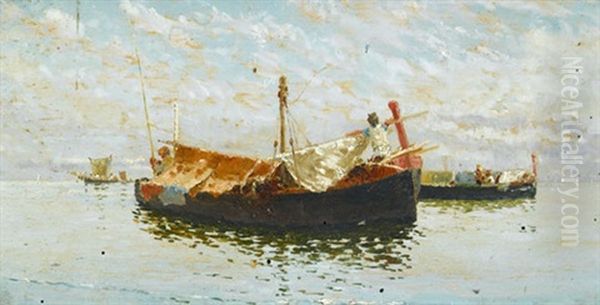 Suditalienische Seestucke Mit Segelschiffen (pair) Oil Painting by Francesco Saverio Torcia
