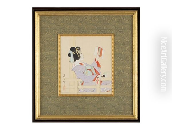 Dancing Oil Painting by Torii Kiyonobu