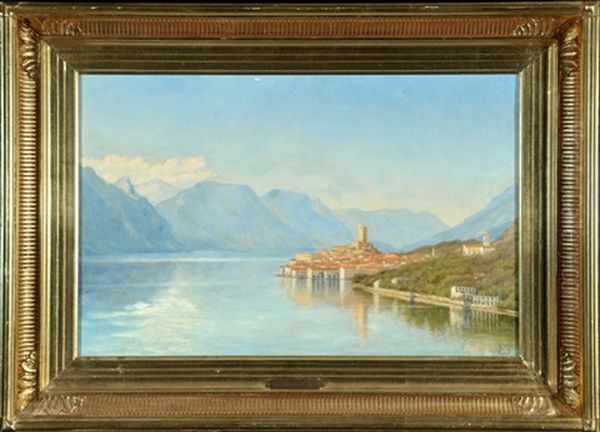 Blick Auf Malcesine Am Gardasee Oil Painting by Karen Elizabeth Tornoe