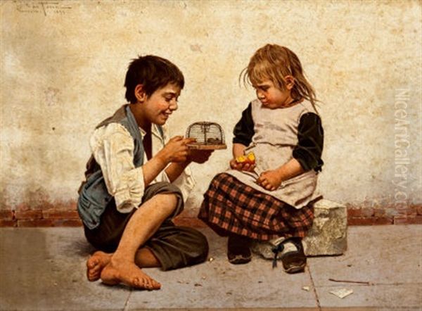 The New Pet Oil Painting by Giulio Del Torre