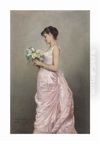 Getting Ready For The Ball Oil Painting by Toulmouche Auguste
