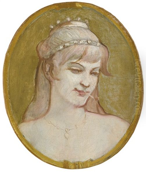 Tete De Fille Oil Painting by Henri De Toulouse-Lautrec