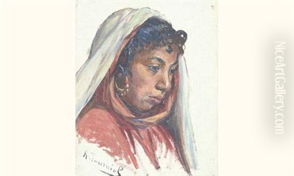 Jeune Fille Pensive Oil Painting by Rene Tourniol