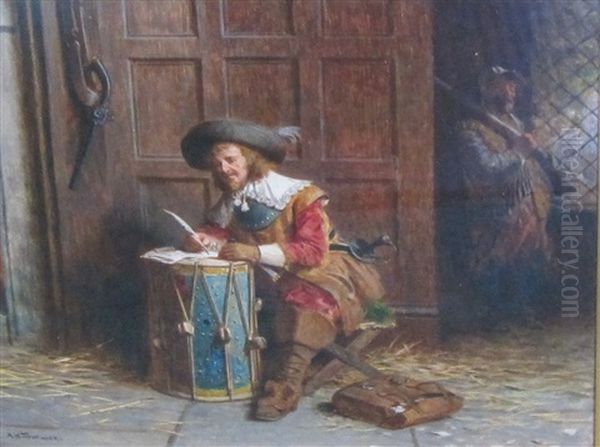 The Dispatch Oil Painting by Alfred Holst Tourrier