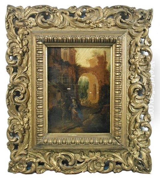 Hagar And The Angel Oil Painting by Johann Toussyn