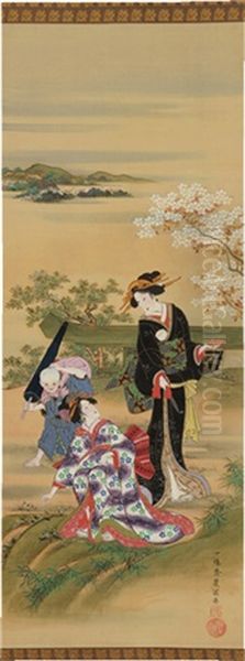 Untitled Oil Painting by Toyokuni