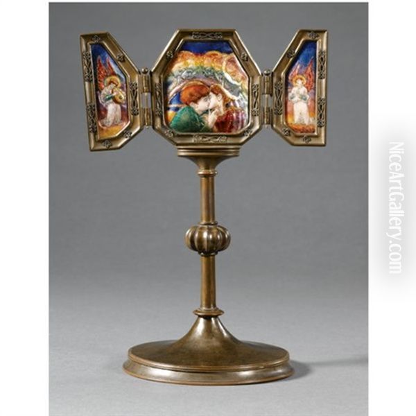 The Rainbow (triptych) Oil Painting by Phoebe Ann Traquair