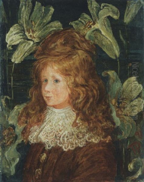 Portrait Of Aird Whyte Oil Painting by Phoebe Ann Traquair