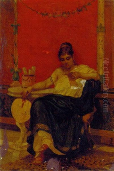 A Reverie Oil Painting by Phoebe Ann Traquair