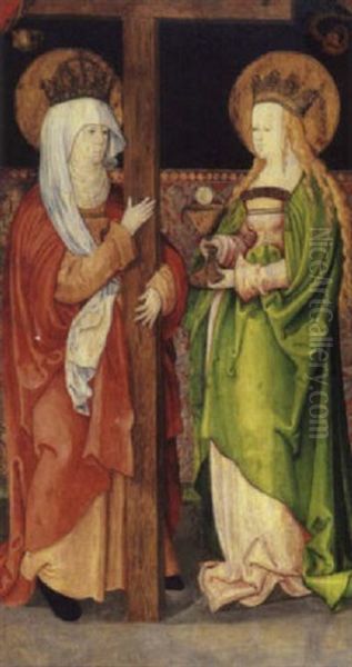 Saints Helen And Barbara Oil Painting by Wolf Traut