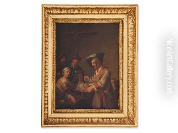 The Eyeglass Salesman Oil Painting by Johann Georg Trautmann