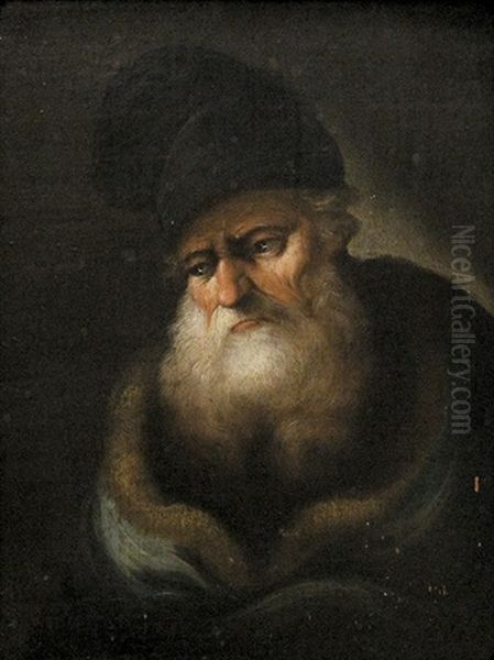 Bartiger Mann Mit Mutze Und Pelzmantel Oil Painting by Johann Georg Trautmann
