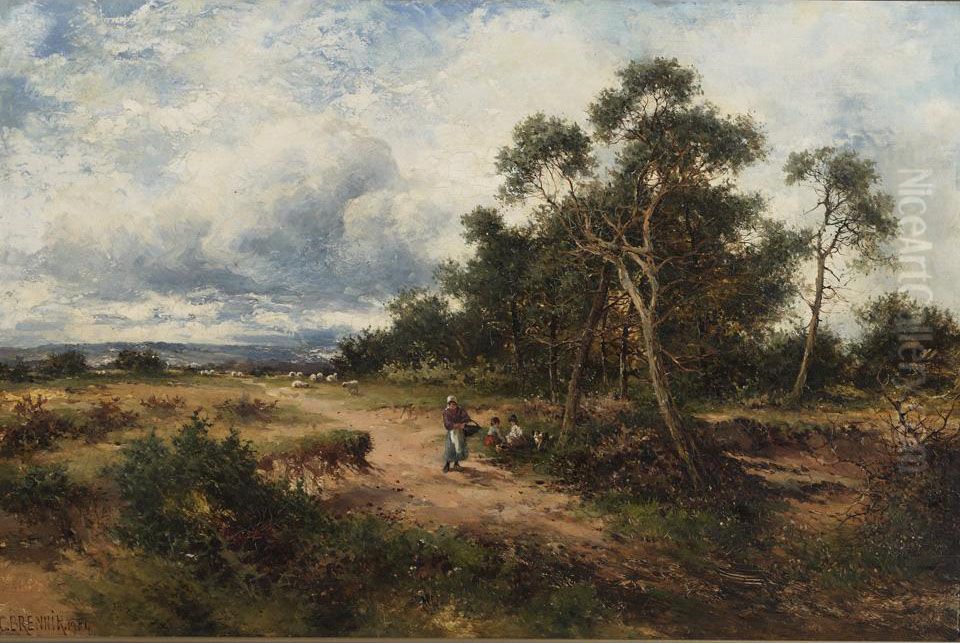 A Sandy Common Oil Painting by Carl Brennir