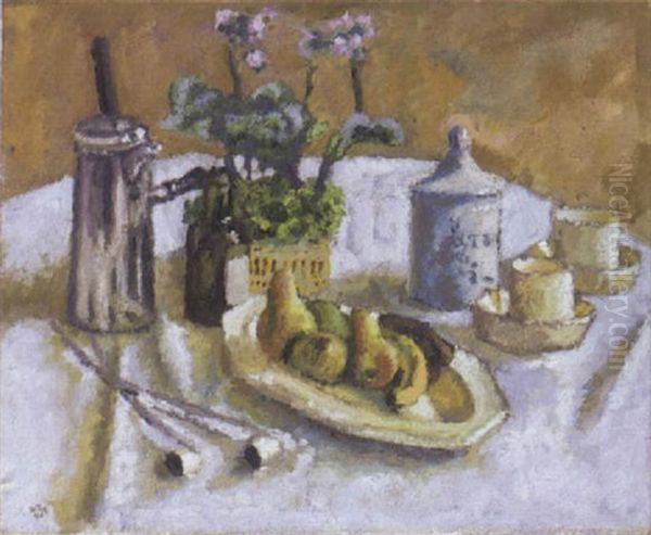 Pipies Et Primeveres Oil Painting by Georges Albert Edouard de Traz