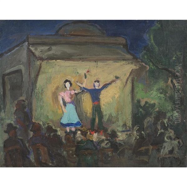 Performance En Plein Air Oil Painting by Theofrastos Triandafyllidis