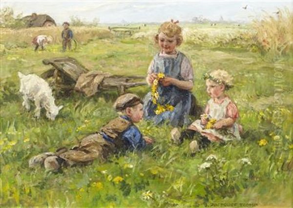 Daisy Chains Oil Painting by Johann Jan Zoetelief Tromp