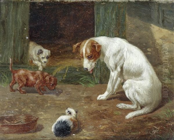 A Stranger In Their Midst Oil Painting by William Henry Hamilton Trood