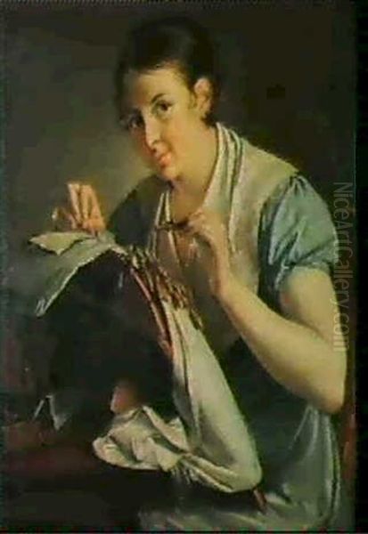 The Lace-maker Oil Painting by Vasili Andreevich Tropinin