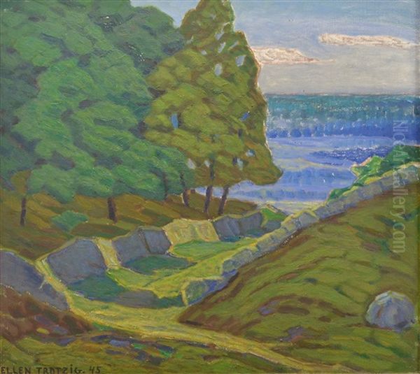 Vagen Till Sjon, Baske Oil Painting by Ellen Trotzig