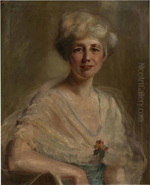 Portrait Of A Woman In A Day Dress Oil Painting by Pierre Troubetzkoy