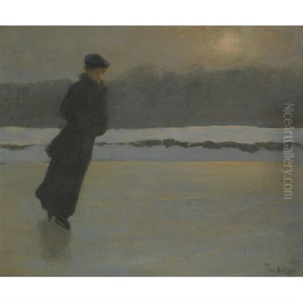 The Skater Oil Painting by Pierre Troubetzkoy